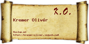 Kremer Olivér névjegykártya