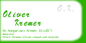 oliver kremer business card